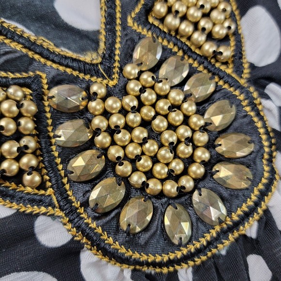 Vintage 90s Wet Seal Dressy Tank Top Blouse Womens S / M Embellished Polkadot - Picture 8 of 16